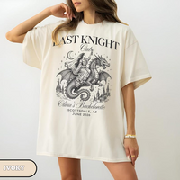Last Knight Out Medieval Bachelorette Shirt, Renaissance Faire Bride Tee, Bookish Fantasy Bach Party Gift