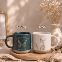 Engraved Halloween Couple Mug, Til Death Do Us Part Ceramic Mug, Matching Skeleton Mug Set, Gothic Couples Gift, Anniversary Mug