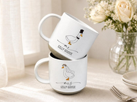 Mr. and Mrs. Silly Goose Pottery Mug , Funny Wedding Pottery Mug Gift for Newlyweds, Cute  Wedding Mug Gift for Couples