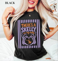 There's A Skelly In My Belly Shirt, Halloween Pregnancy Announcement Tee, Skeleton Baby Reveal, Maternity Shirt For Mom To Be