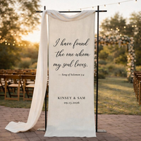 Personalized Wedding Tapestry for Ceremony, Song of Solomon 3:4 Wedding Banner, Custom Couple Names & Date Welcome Sign