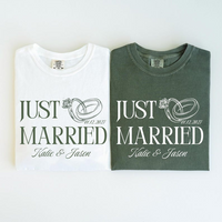 Custom Just Married Shirt ,Matching Couples Shirt Honeymoon Tees Mr and Mrs Gift for Newlyweds