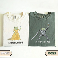 Funny Frog Engagement Shirt, Matching Couples Tee, Renaissance Medieval Humor, Engagement Announcement Gift
