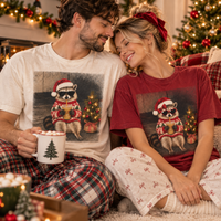 Christmas Raccoon Couple Comfort Colors Shirts – Funny Holiday Gift