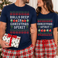 Balls Deep In Christmas Spirit Couple Shirts – Matching Christmas Gift