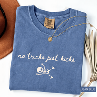 No Tricks Just Kicks Skeleton Shirt, Funny Halloween Pregnancy Tee, Baby Kicking Mom To Be Shirt, Spooky Pregnancy Announcement Gift