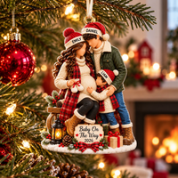 Personalized Baby on the Way Family Ornament – Christmas Pregnancy Reveal