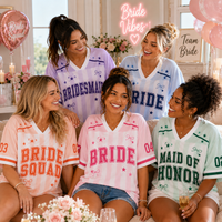 Personalized Bachelorette Football Jersey Shirt With Name, Number , Custom Bride Bridesmaid Maid of Honor Jersey, Bride Squad Wedding Party Shirt