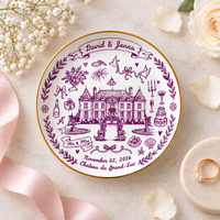 Personalized Wedding Venue Platter, Custom Names Date & Location Ceramic Plate, Newlywed Wedding Gift, New Home Housewarming Gift for Couple