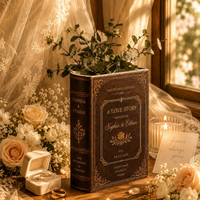 Customized Love Story Book Vase, Custom Wedding Gift for Couple, Bridal Shower Gift