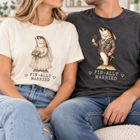 FIN-ALLY MARRIED fish wedding couple shirt mockup 6