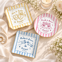 Personalized Engagement Ring Dish for Couple, Custom Names & Date Ring Holder, Bride to Be Gift, Wedding Ring Dish