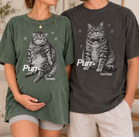 Purr-fectly Pregnant Cat Couple Shirts, Proud Dad Matching Tee, Funny Pregnancy Announcement Shirt, Expecting Parents Gift