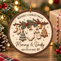 Personalized Expecting Parents Ornament, Pregnancy Ornament, Baby Announcement Ornament, Expecting Couple, Expecting Mom Gift, Mom Dad To Be