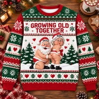 Personalized Growing Old Together Santa Sweater – Christmas Couples Gift