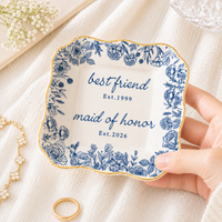 Personalized Maid of Honor Wedding Jewelry Dish - Gift for Bridesmaid, Bachelorette Trip, Bridal Shower Gift