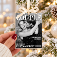 Personalized Couple Magazine Acrylic Ornament – Anniversary Gift