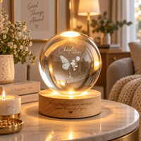 Personalized Chapter Birthday Crystal Ball Lamp,Custom Birth Flower Night Light,30th Birthday Keepsake,Chapter 50 Gift for Women/Mom