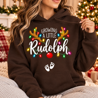 Growing A Little Rudolph Sweatshirt & Hoodie – Christmas Pregnancy Announcement Gift