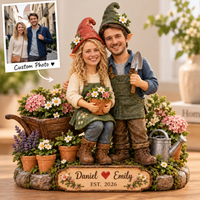 Personalized Garden Couple Photo Figurine – Anniversary Gift