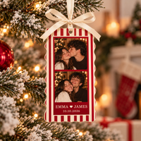 Personalized Photo Booth Acrylic Ornament – Christmas Couple Gift