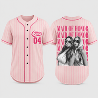 Personalized Maid of Honor Baseball Jersey for Bachelorette Party, Custom Photo Name & Number Bridal Party Shirt, Wedding Weekend Gift