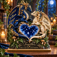Personalized Dragon Couple Wooden Plaque – Anniversary Gift