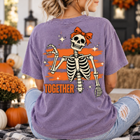 Matching Skeleton Better Together Couples Halloween Shirts - Custom Name Couple Tees