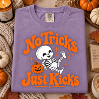 No Tricks Just Kicks Halloween Shirt, Funny Baby Skeleton Tee, Spooky Pregnancy Shirt, Halloween Mom To Be Gift