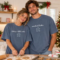 Baking A Little Cookie Comfort Colors Shirts – Christmas Pregnancy Couple Gift