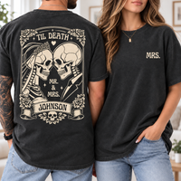 Personalized Til Death Mr & Mrs Skeleton Shirts – Wedding Couple Gift