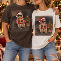 Christmas Raccoon Couple Comfort Colors Shirts – Funny Holiday Gift