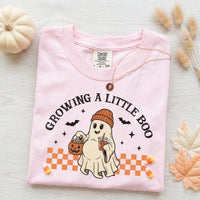 Growing a Little Boo Pregnancy Comfort Colors Tee mockup 5