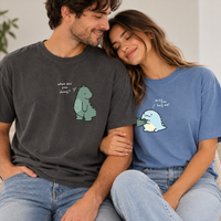 Matching Dinosaur Couple Shirts, Cute Couple Tees, Anniversary Gift, Matching Shirts For Couples, Partner Gift