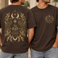 Personalized Till Death Raven Comfort Colors Shirts – Gothic Newlywed Couple Gift