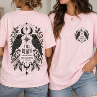 Personalized Till Death Raven Comfort Colors Shirts – Gothic Newlywed Couple Gift