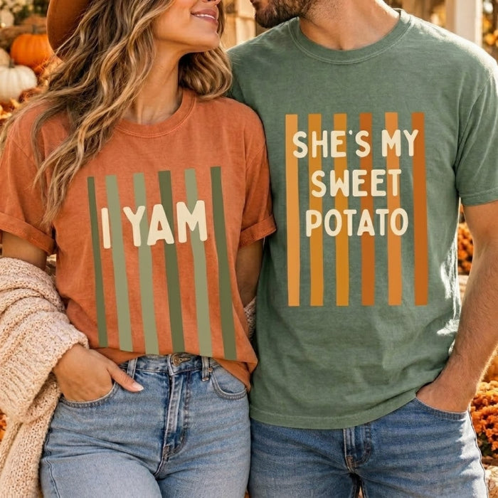 Sweet Potato & I Yam Comfort Colors Shirts – Thanksgiving Couple Gift