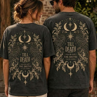 Personalized Till Death Raven Comfort Colors Shirts – Gothic Newlywed Couple Gift