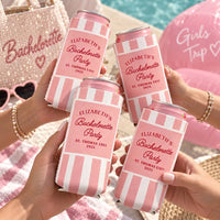 Personalized Coastal Bachelorette Can Cooler, Custom Beach Party Favor for Bridesmaids, Bachelorette Party Gifts