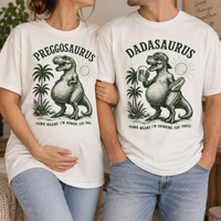 Funny Dinosaur Pregnancy Couple Shirts for Expecting Parents, Preggosaurus Dadasaurus Matching Tees, Pregnancy Announcement Gift