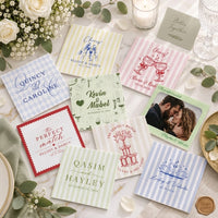 Personalized Wedding Napkins Decor, Custom Names & Date Cocktail Napkins, Bridal Shower and Wedding Reception Party Decor