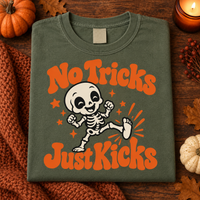No Tricks Just Kicks Shirt – Baby Skeleton Mom to Be Tee