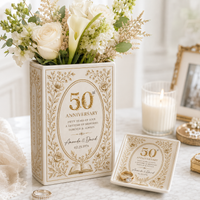 Personalized Milestone Anniversary Book Vase & Jewelry Dish Set, Custom Anniversary Year Couple Gift, Romantic Wedding Keepsake