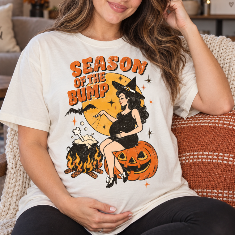 Season of the Bump Pregnant Witch Shirt – Halloween Maternity Tee