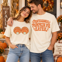 Funny Pumpkin Pie Couple Shirts, Professional Pumpkin Pie Eater Matching Tees, Thanksgiving Couple Outfit, Fall Food Lover Gift