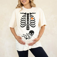 Skeleton Halloween Maternity Shirt, Funny Pregnancy Announcement Tee, Spooky New Mom-to-Be Baby Reveal Shirt
