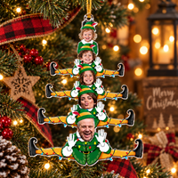 Custom Face Cartoon Character Ornament - Family Photo Ornament – Funny Christmas Gift