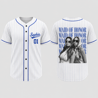 Personalized Maid of Honor Baseball Jersey for Bachelorette Party, Custom Photo Name & Number Bridal Party Shirt, Wedding Weekend Gift