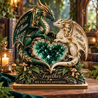 Personalized Dragon Couple Wooden Plaque – Anniversary Gift