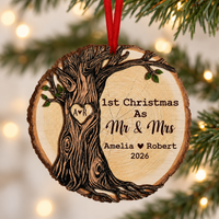 First Christmas as Mr & Mrs Decoration, First Christmas Married Keepsake, Married First Christmas Wooden Ornament, Mr Mrs Ornament, Married